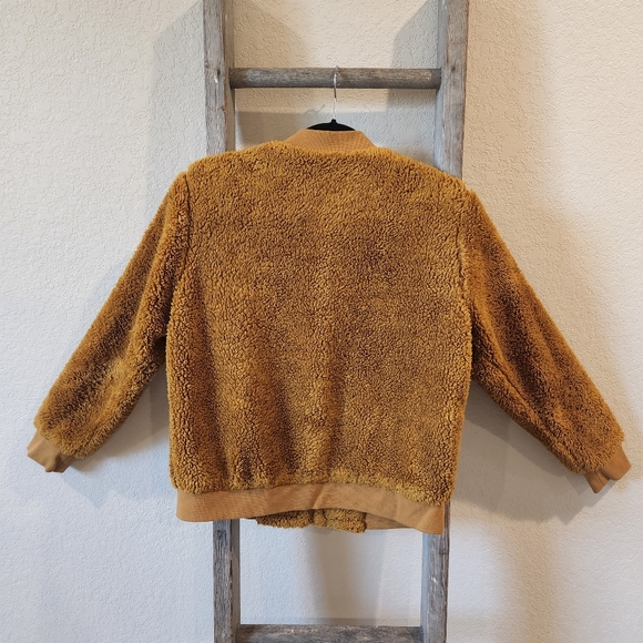 J.Crew Mercantile Women's Gold Zip-Up Fleece Jacket- Size Small - Picture 3 of 7